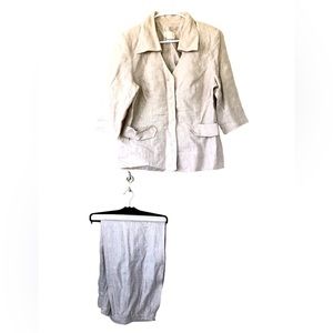# Rey Hernandez Linen Cream 2-pc Pant Suit